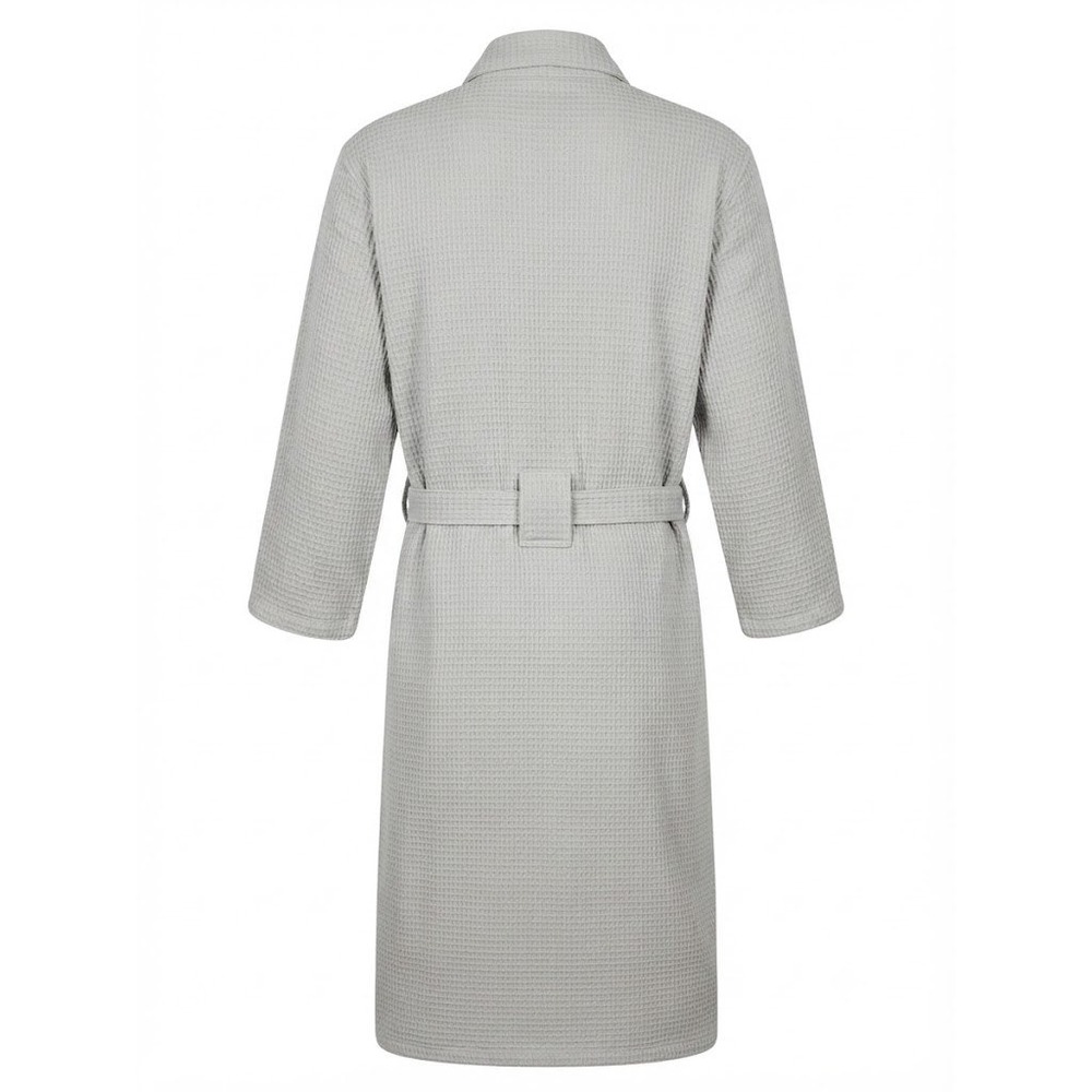 Kassatex New York Gray Waffle Cotton Robe S/M Memaw Embroidered Turkey - Iw View 3